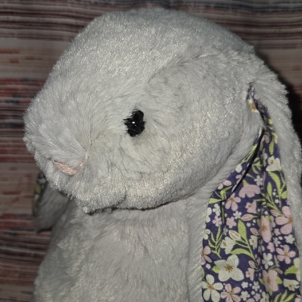 Jellycat Blossom Silver Bunny 'Bloom' With Dust Bag - Picture 3 of 14